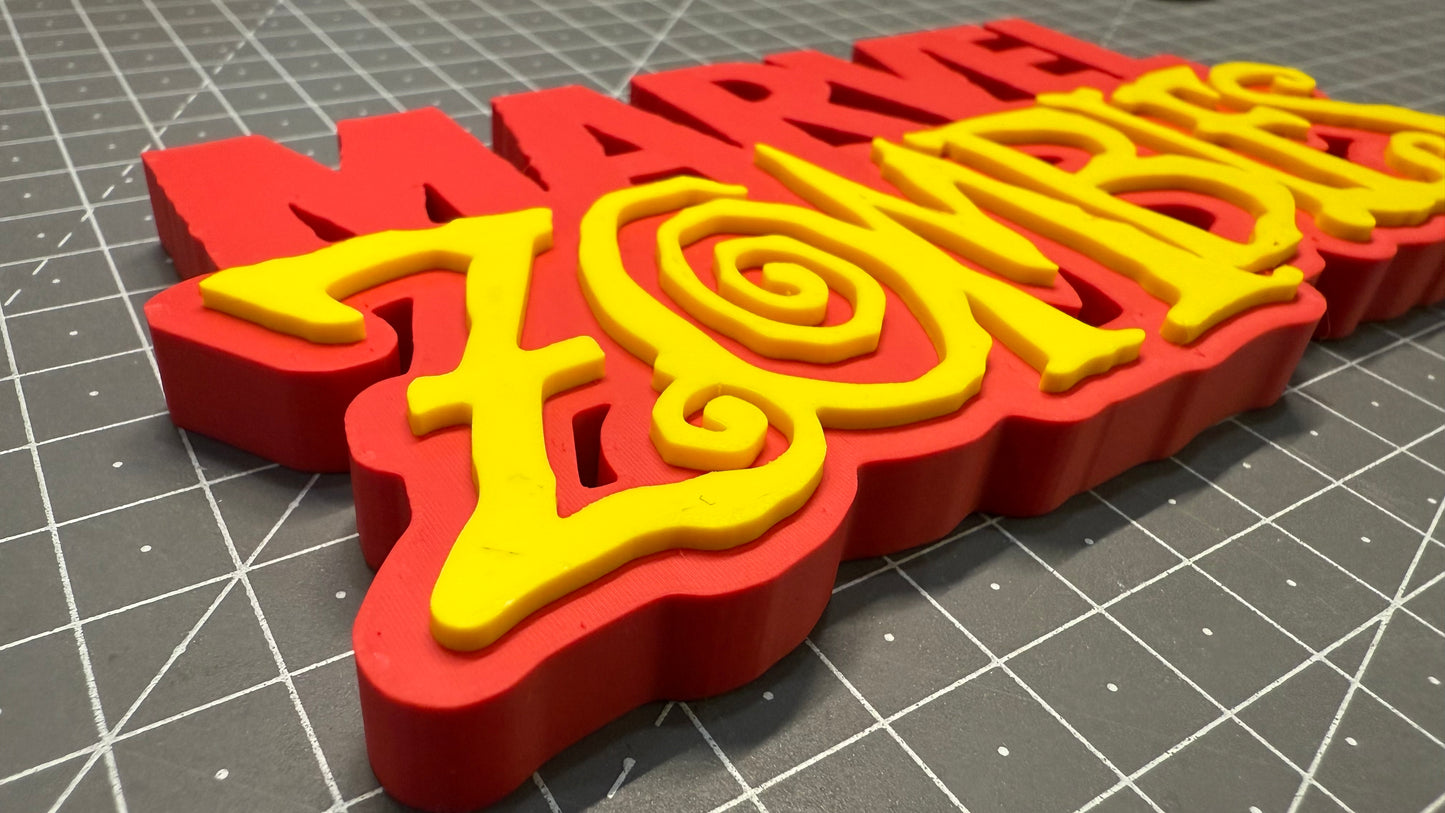 Marvel Zombies Logo - 3D Printed Sign Stand