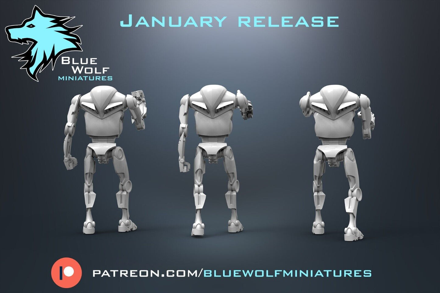 B2 RP Super Battle Droids Star Wars Legion 3D Printed Resin BlueWolf Miniatures