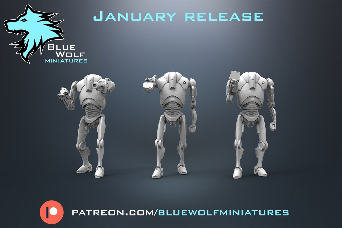B2 RP Super Battle Droids Star Wars Legion 3D Printed Resin BlueWolf Miniatures