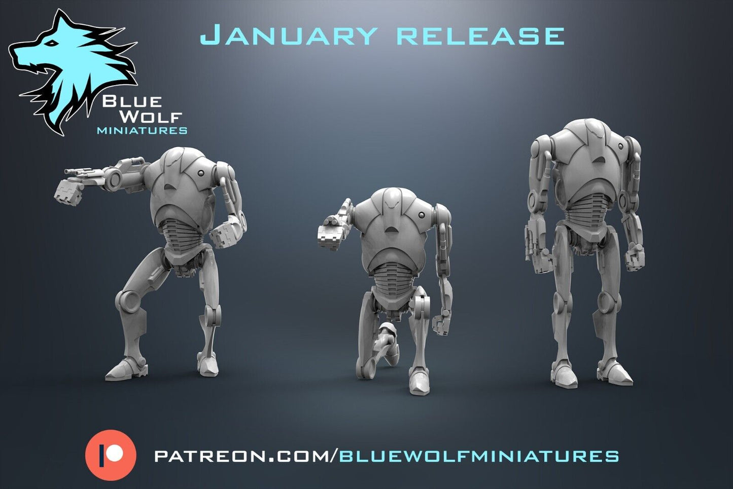 B2 RP Super Battle Droids Star Wars Legion 3D Printed Resin BlueWolf Miniatures