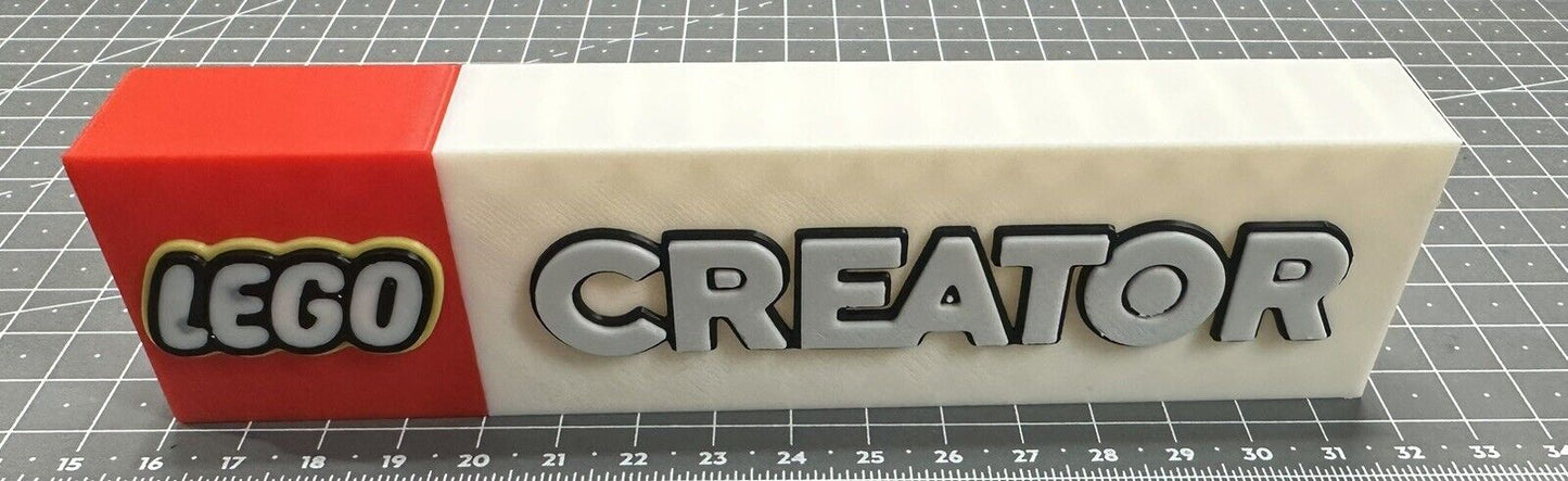 Lego Creator Logo - 3D Printed Sign Stand
