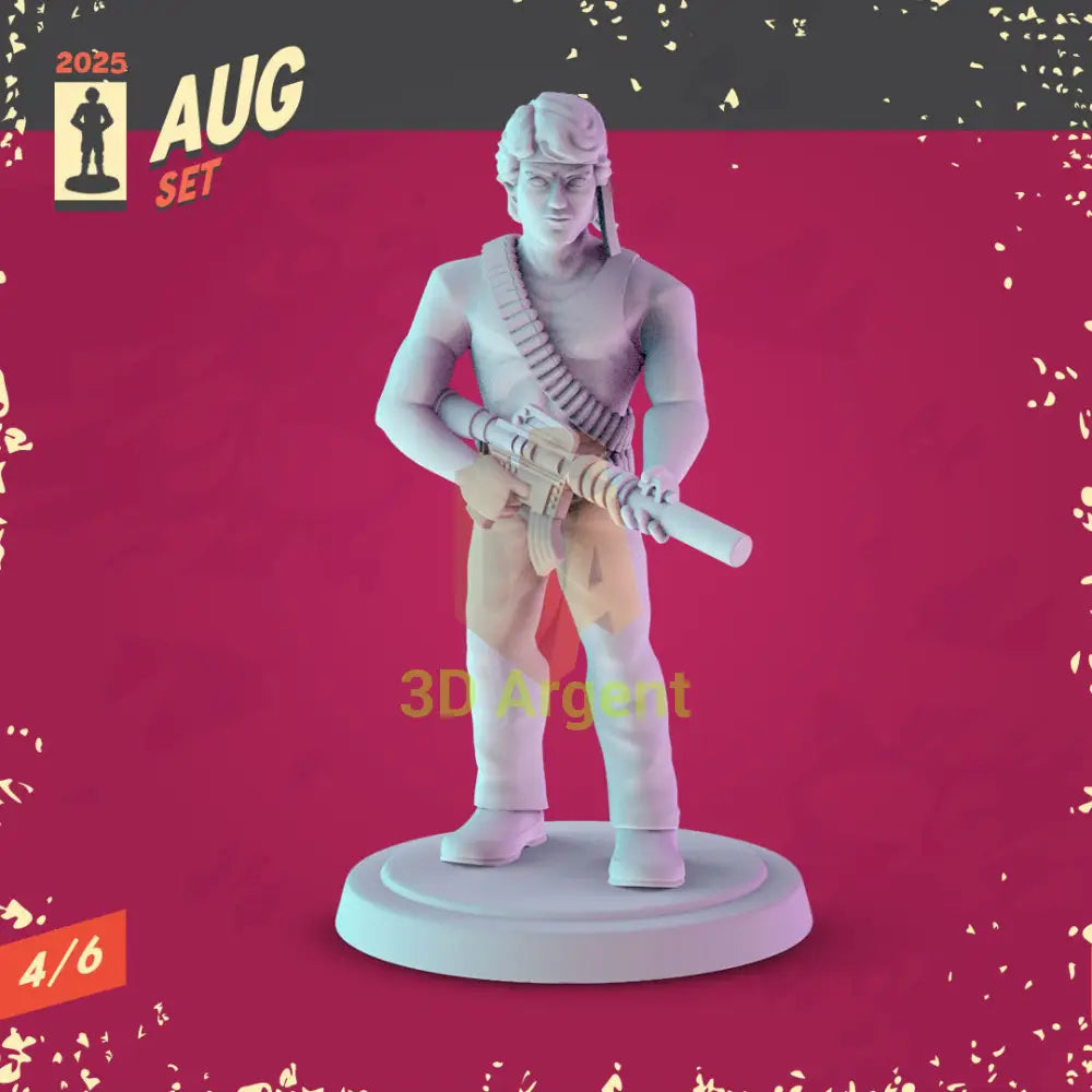 80s Action Heroes Miniatures – Snake Rambo Commando McClane Maverick Axel Foley 32 mm Resin Figures RPG D&D Display 2