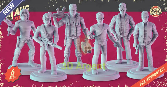 80s Action Heroes Miniatures – Snake Rambo Commando McClane Maverick Axel Foley 32 mm Resin Figures RPG D&D Display All