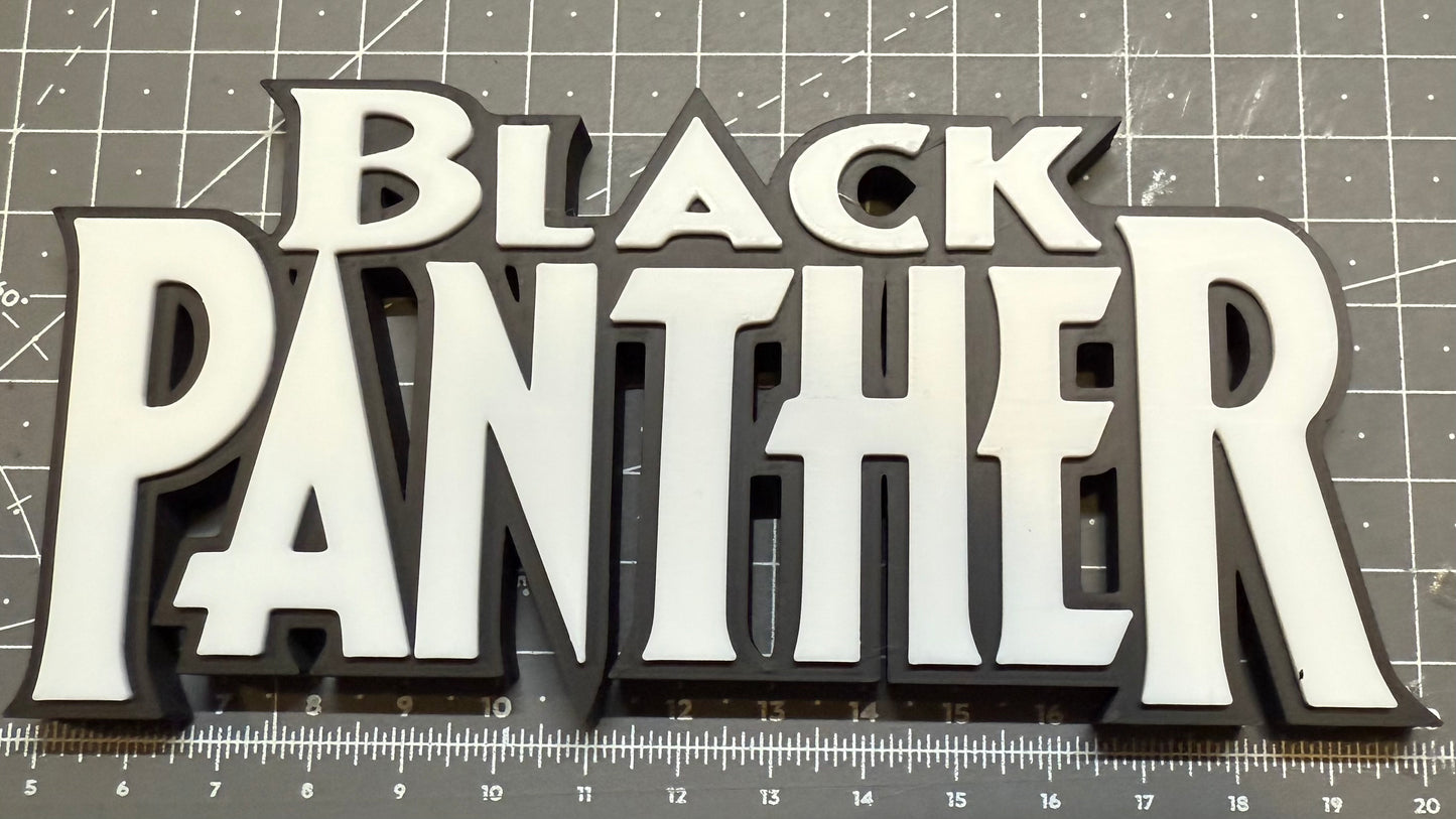 Black Panther Logo - 3D Printed Sign Stand