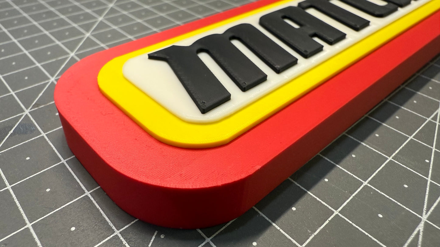 Matchbox Logo - 3D Printed Sign Stand