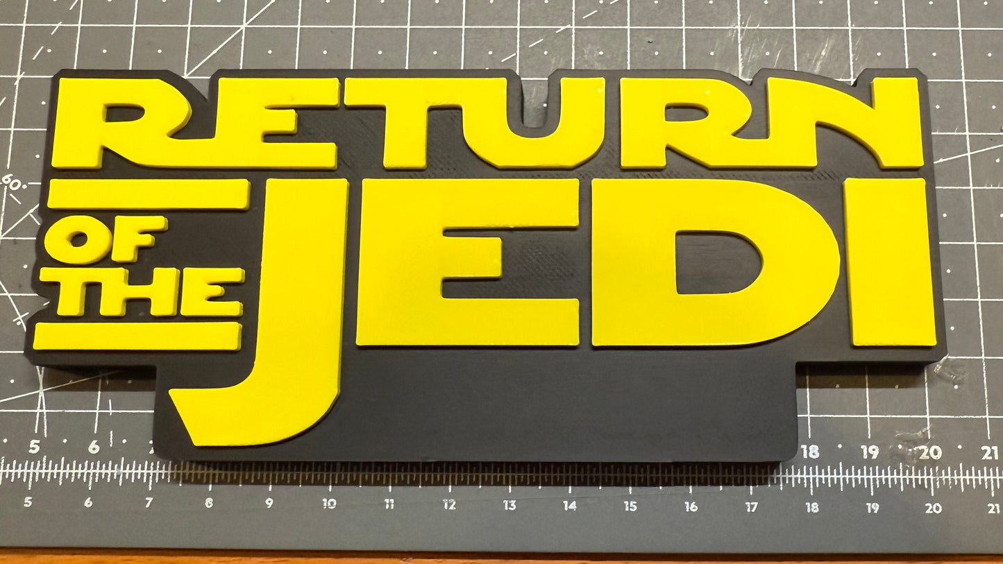 Star Wars Empire Return of the Jedi Movie Logo 3 Designs - 3D Printed Sign Stand