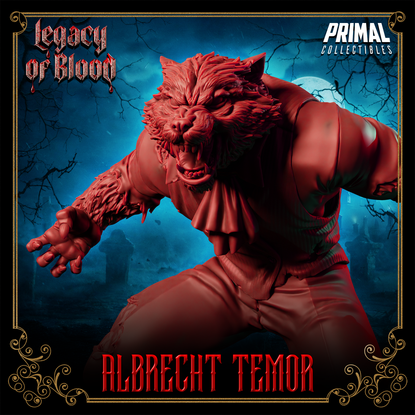 Werewolf - Albertch Tremor Fantasy compatible D&D DragonLance Miniatures Primal