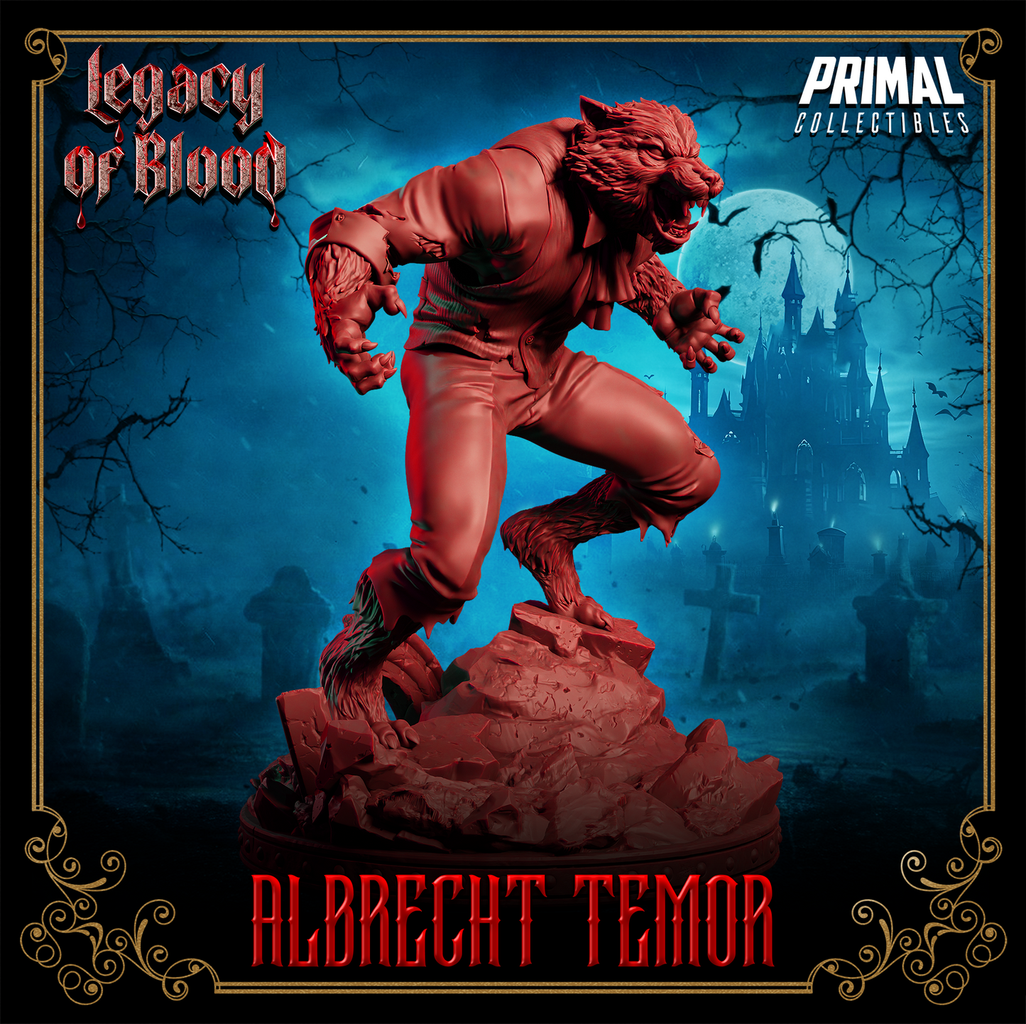 Werewolf - Albertch Tremor Fantasy compatible D&D DragonLance Miniatures Primal