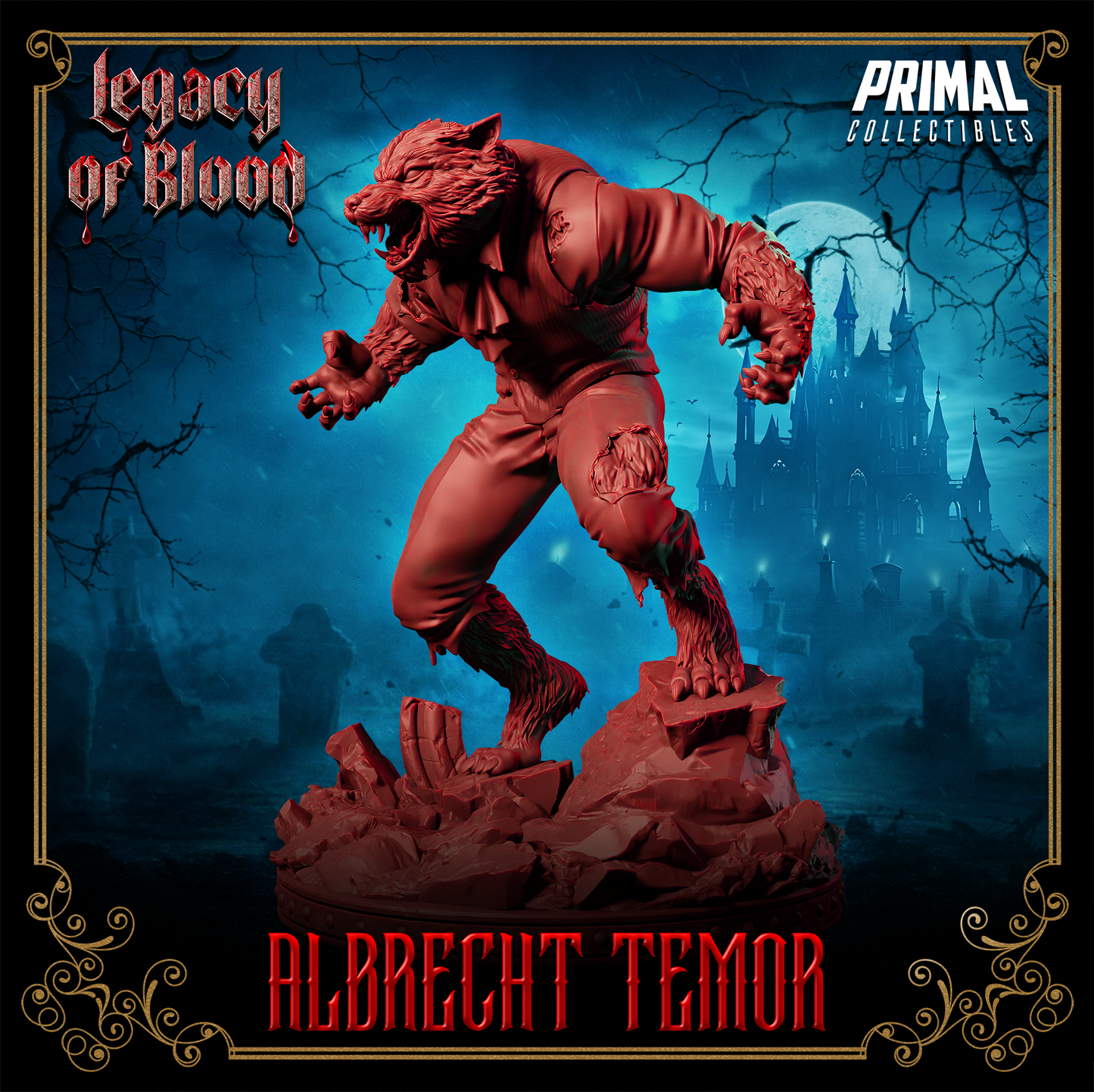 Werewolf - Albertch Tremor Fantasy compatible D&D DragonLance Miniatures Primal