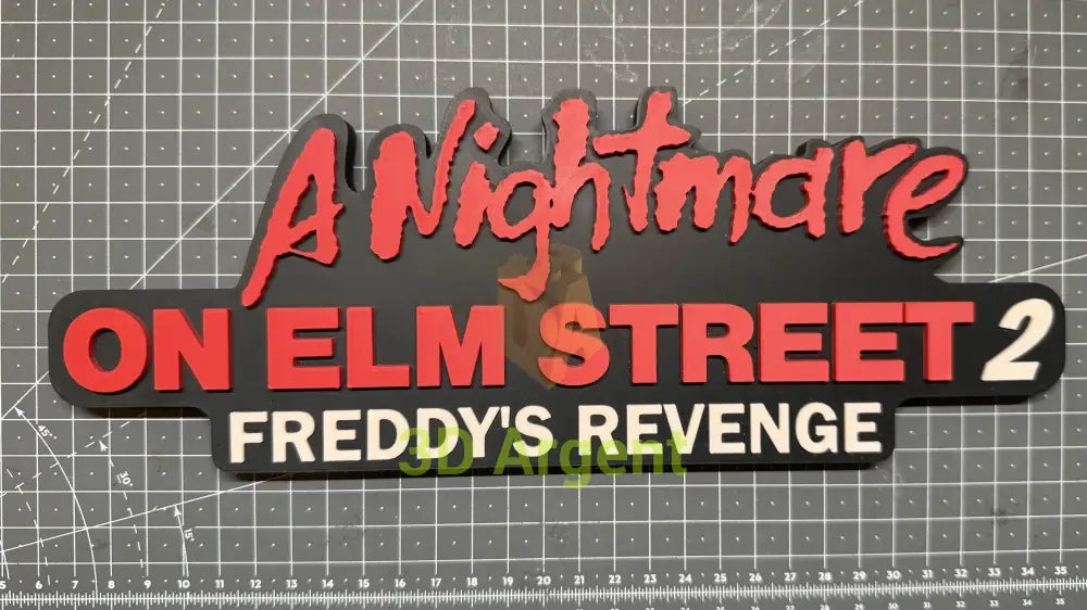 A Nightmare on Elm Street 3D Logo Sign Stand – Freddy Krueger Horror Movie Display – 3D Printed Fan Art Gift A
