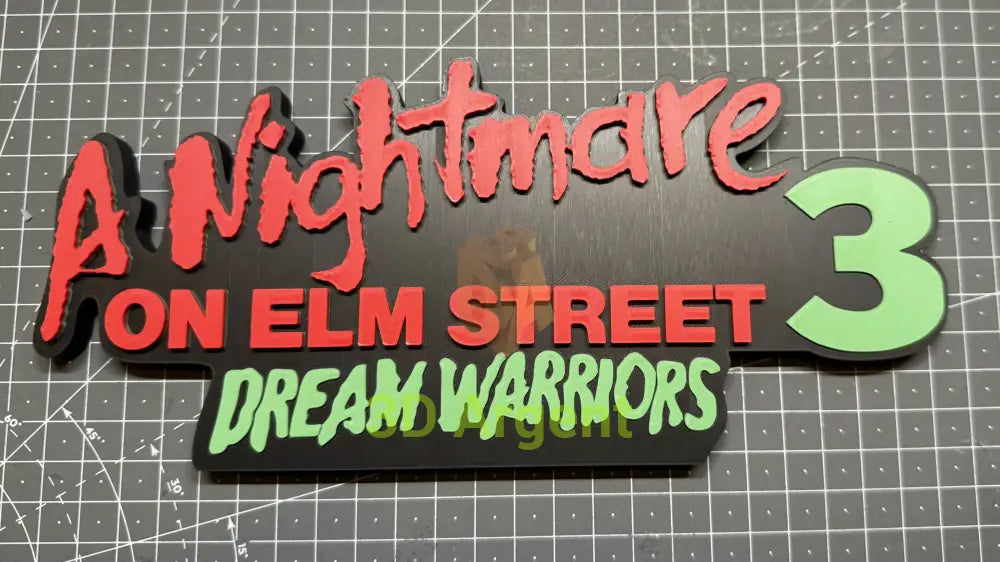 A Nightmare on Elm Street 3D Logo Sign Stand – Freddy Krueger Horror Movie Display – 3D Printed Fan Art Gift A