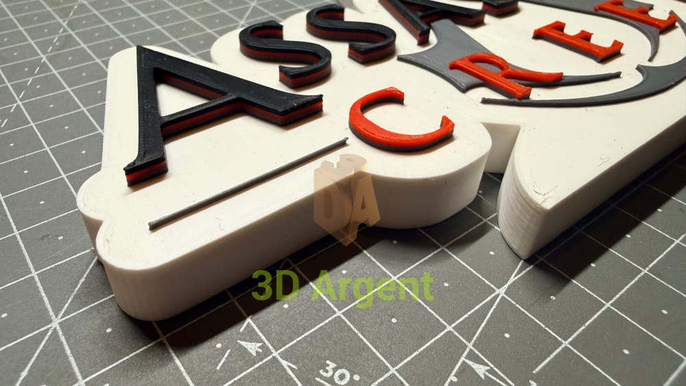 Assassin’s Creed Logo Sign Stand 3D Printed Multi Colour Gaming Display Decor - Video Games & Consoles:Video Game