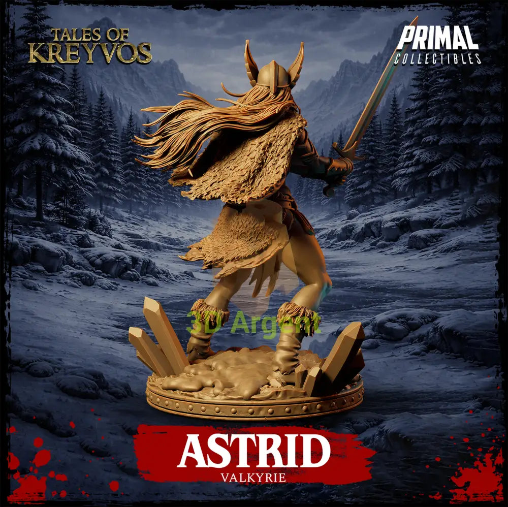 Astrid the Valkyrie - Tales of Kreyvos - D&D Resin Miniature - Toys & Games:Wargames &