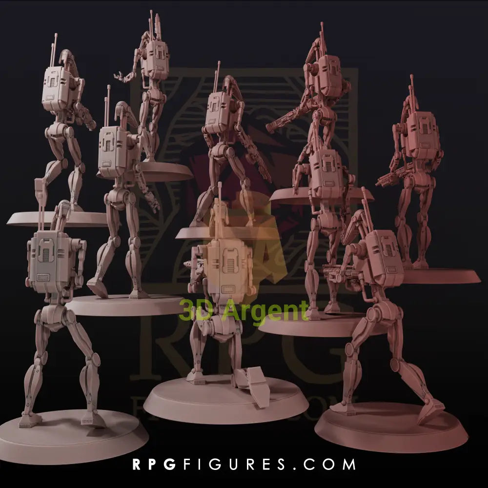 T1 Combat Automatons Squad 10x - alternate poses - Star Wars Legion Scale 3D Printed Resin Miniatures