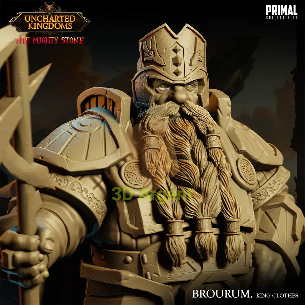 Brourum Dwarf King Fantasy compatible D&D DragonLance Miniatures Primal Toys & Games:Wargames &