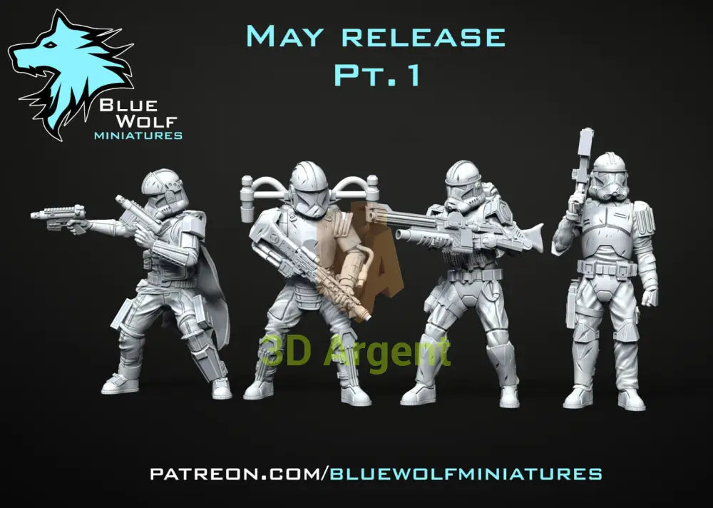 Clone Remnant Troopers Star Wars Legion 3D Printed Resin BlueWolf Miniatures Toys & Games:Wargames & Role-Playing:Star