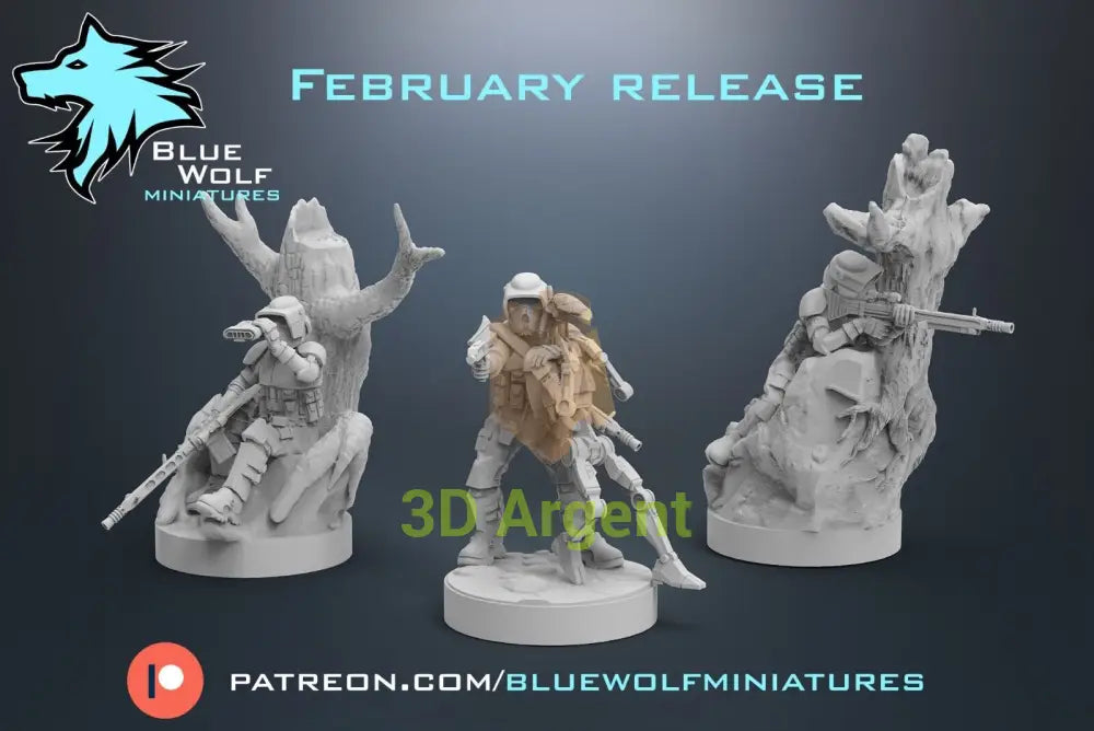 Clone Scout Sniper 3 poses Star Wars Legion 3D Printed Resin BlueWolf Miniatures Toys & Games:Wargames &