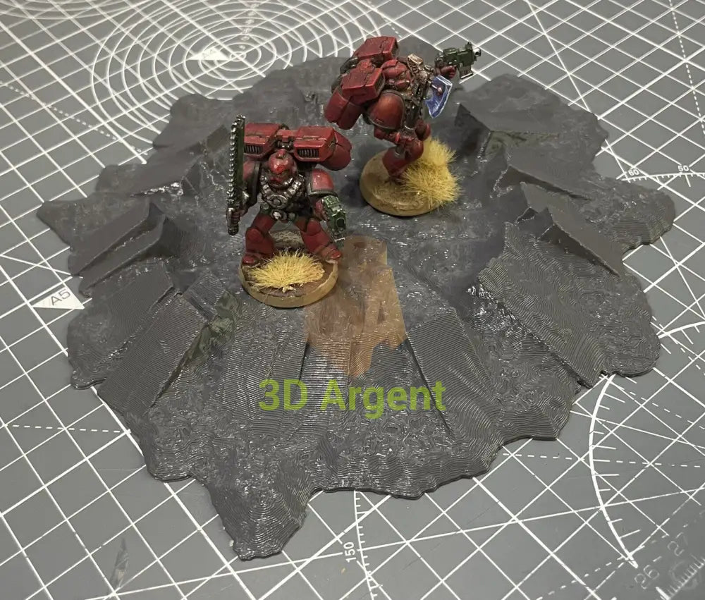 Crater Blast Terrain 28mm Scenery Tabletop Legion 3D Printed Toys & Games:Wargames & Role-Playing:Scenery Props & Paint