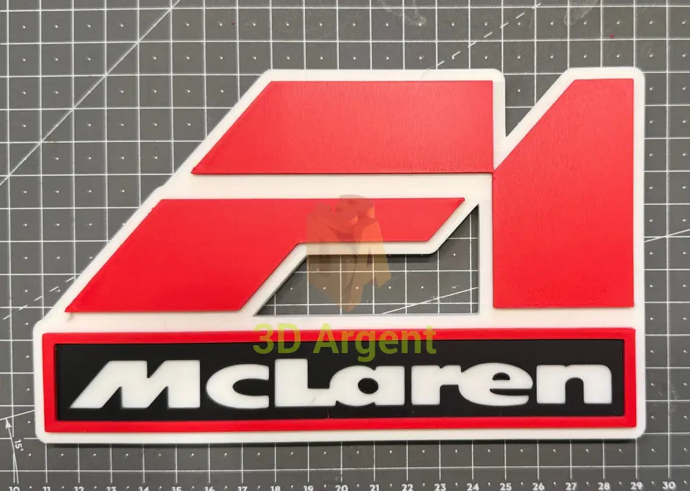F1 McLaren Logo Sign – 3D Printed Multi-Colour Formula 1 Racing Display Stand