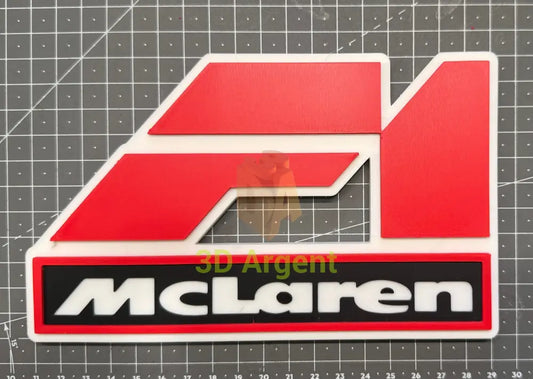 F1 McLaren Logo Sign – 3D Printed Multi-Colour Formula 1 Racing Display Stand