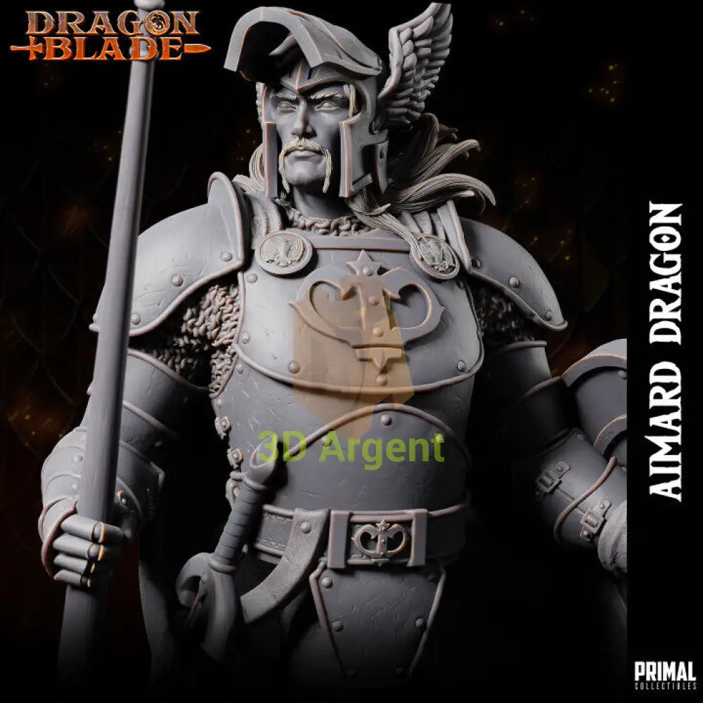 Fighter - Aimard Dragon - Fantasy compatible D&D DragonLance Miniatures Primal Toys & Games:Wargames &