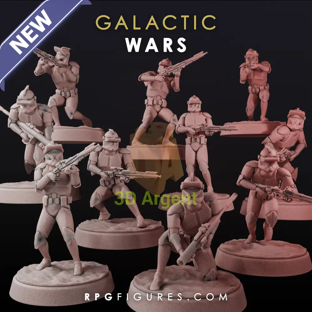 Gen 1 Specialist Clone Trooper Platoon 10x - Star Wars Legion Scale 3D Printed Resin Miniatures