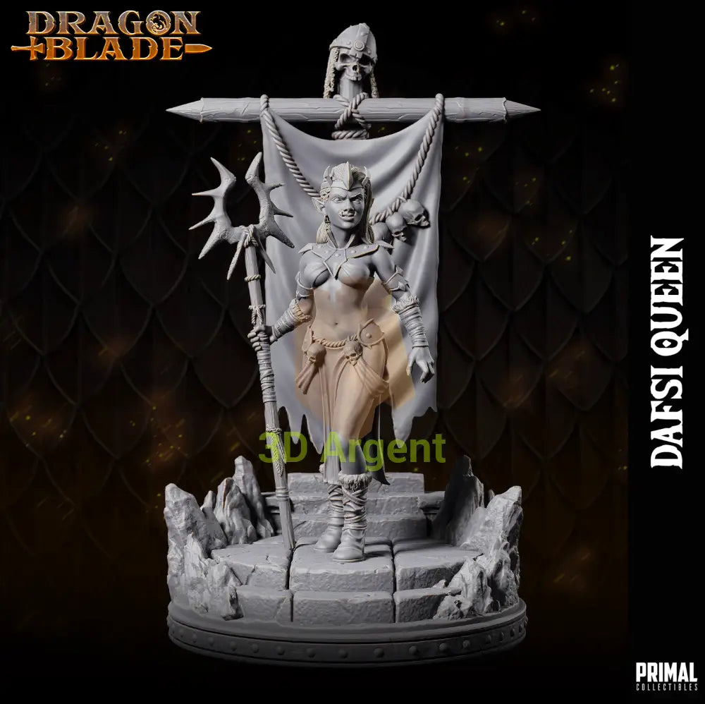 Goblin Queen Dafsi Fantasy compatible D&D DragonLance Miniatures Primal 32mm Toys & Games:Wargames &