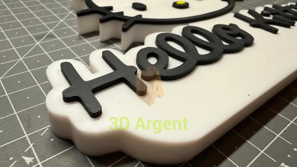 Hello Kitty Logo Sign Stand | 3D Printed Multi-Colour Cute Display Films & TV:Film Memorabilia: