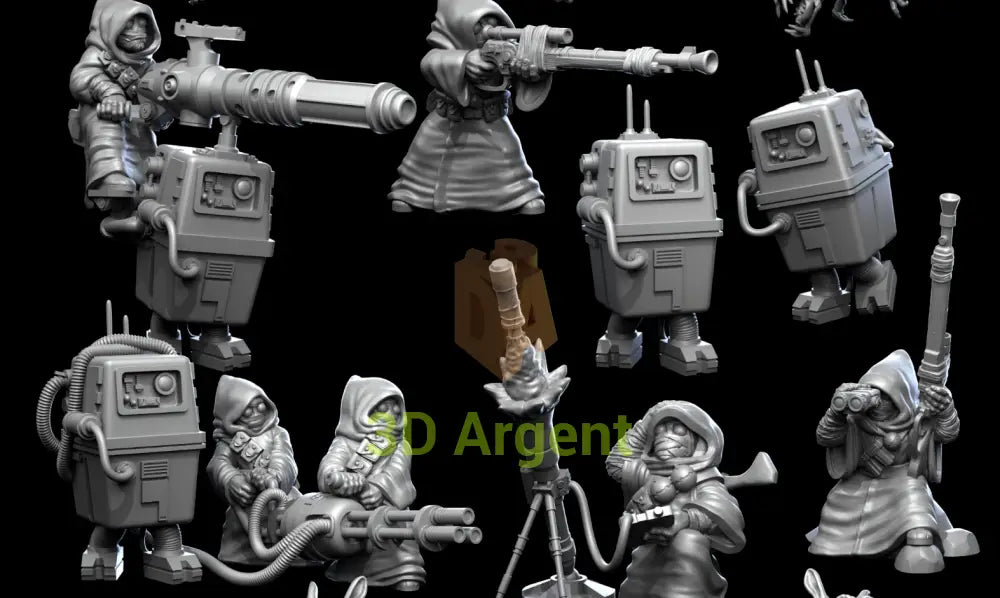 Jawa Weapons Crew Gonk Star Wars Legion compatible Resin Miniatures Foe All Pieces Toys & Games:Wargames &