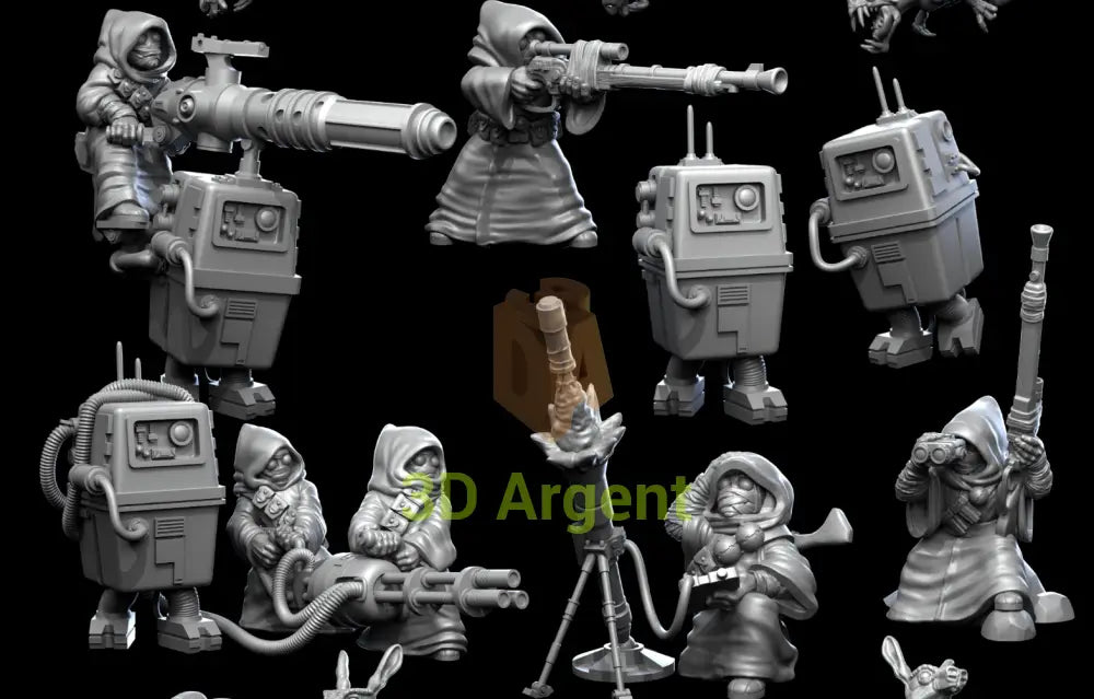 Jawa Weapons Crew Gonk Star Wars Legion compatible Resin Miniatures Foe Toys & Games:Wargames & Role-Playing:Star Wars