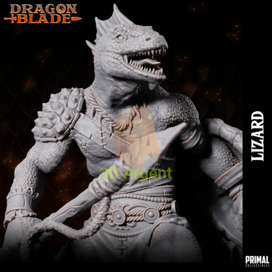 Lizardmen Lance and Shield – Dragonblade – Primal Collectibles Resin - Toys & Games:Wargames &