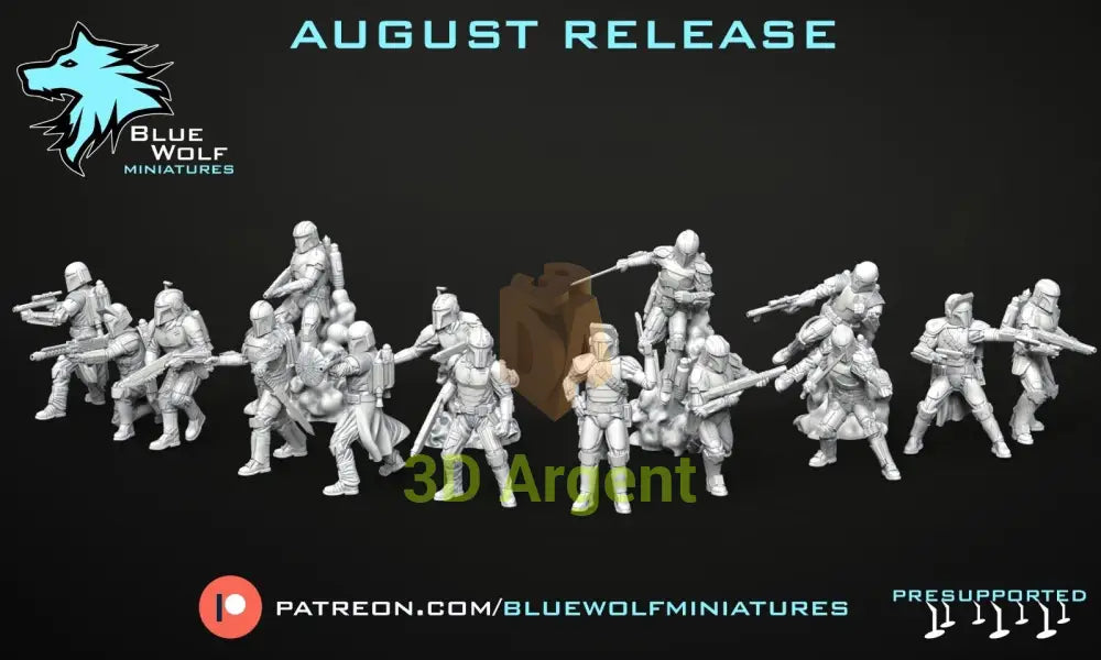 Mandalorians 15 poses - Star Wars Legion 3D Printed Resin BlueWolf Miniatures A Toys & Games:Wargames &