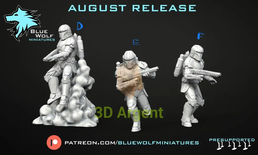 Mandalorians 15 poses - Star Wars Legion 3D Printed Resin BlueWolf Miniatures Toys & Games:Wargames & Role-Playing:Star