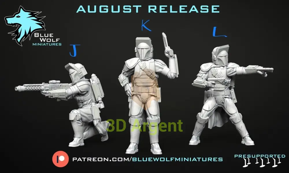 Mandalorians 15 poses - Star Wars Legion 3D Printed Resin BlueWolf Miniatures Toys & Games:Wargames & Role-Playing:Star