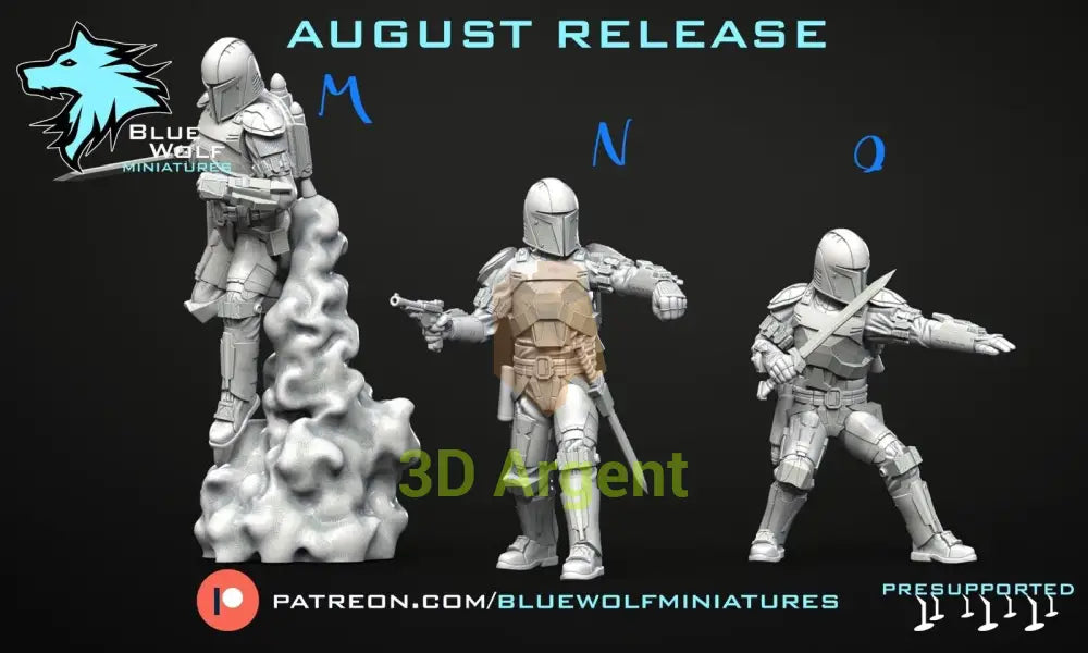 Mandalorians 15 poses - Star Wars Legion 3D Printed Resin BlueWolf Miniatures Toys & Games:Wargames & Role-Playing:Star