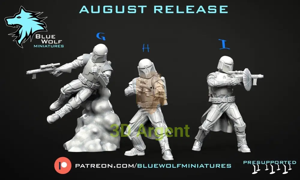Mandalorians 15 poses - Star Wars Legion 3D Printed Resin BlueWolf Miniatures Toys & Games:Wargames & Role-Playing:Star
