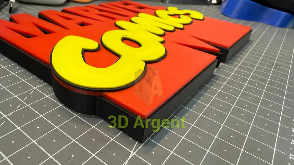 Marvel Comics Sign - 3D Printed Sign Stand Collectables:Science Fiction Collectables:Other Science Fiction Items