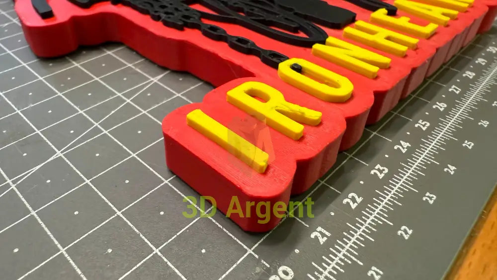 Marvel Ironheart Logo Sign – 3D Printed Multi-Colour Superhero Display Stand Films & TV:Film Memorabilia: