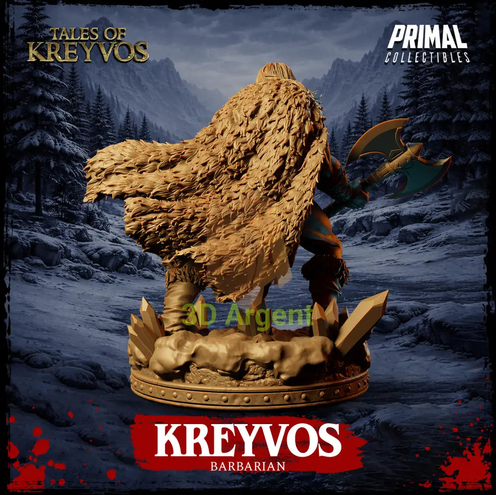 Northman Kreyvos - Tales of Kreyvos - Barbarian D&D Resin Miniature - Toys & Games:Wargames &