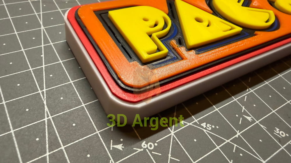 Pac & Pal Logo Sign Stand 3D Printed Multi Colour Retro Arcade Display Decor Video Games & Consoles:Video Game