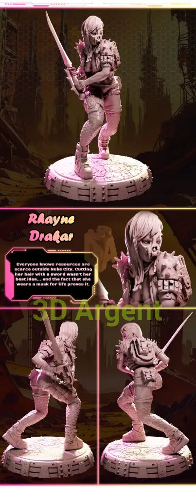 Rhayne Drakar – Ladies of Nuke City – Gilmorestudio 3D Printed Resin Miniature