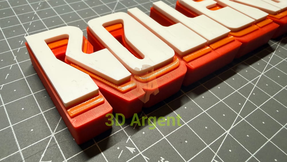 Rollerball Logo Sign Stand 3D Printed Multi Colour Sci-Fi Display Decor - Video Games & Consoles:Video Game Merchandise