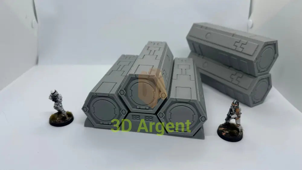 SciFi Tau Container and Stand Grimdark Tabletop Scifi Scatter Terrain 28mm Stargrave Toys & Games:Wargames &