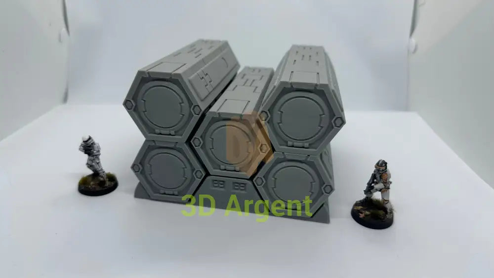 SciFi Tau Container and Stand Grimdark Tabletop Scifi Scatter Terrain 28mm Stargrave Toys & Games:Wargames &