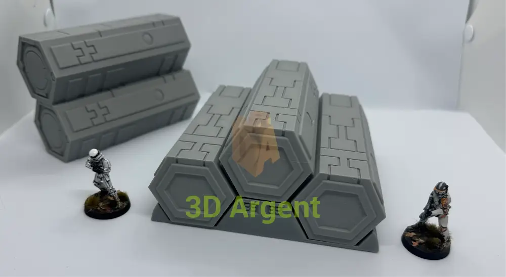 SciFi Tau Container and Stand Grimdark Tabletop Scifi Scatter Terrain 28mm Stargrave Toys & Games:Wargames &