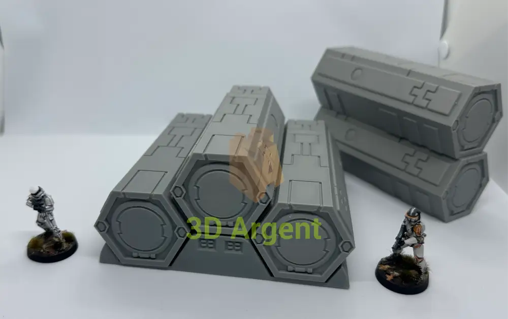 SciFi Tau Container and Stand Grimdark Tabletop Scifi Scatter Terrain 28mm Stargrave Toys & Games:Wargames &
