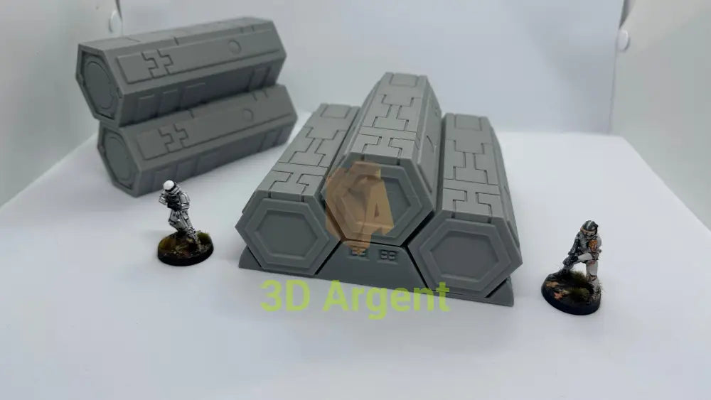 SciFi Tau Container and Stand Grimdark Tabletop Scifi Scatter Terrain 28mm Stargrave Toys & Games:Wargames &