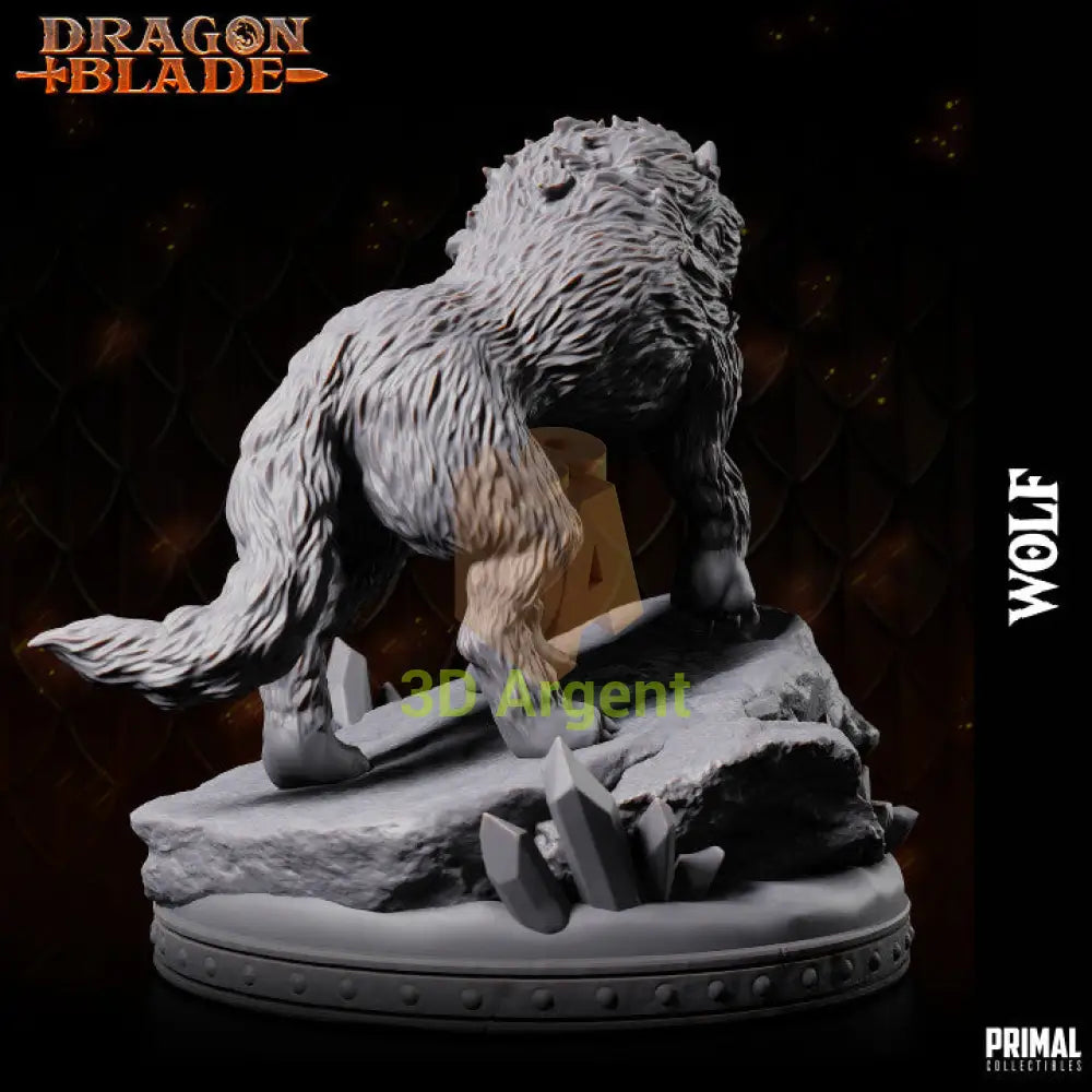 Snowdasher Wolf – Dragonblade – Primal Collectibles Resin Miniature - Toys & Games:Wargames &