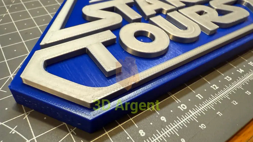 Star Tours Star Wars Logo - 3D Printed Sign Stand Collectables:Science Fiction Collectables:Other Science Fiction Items