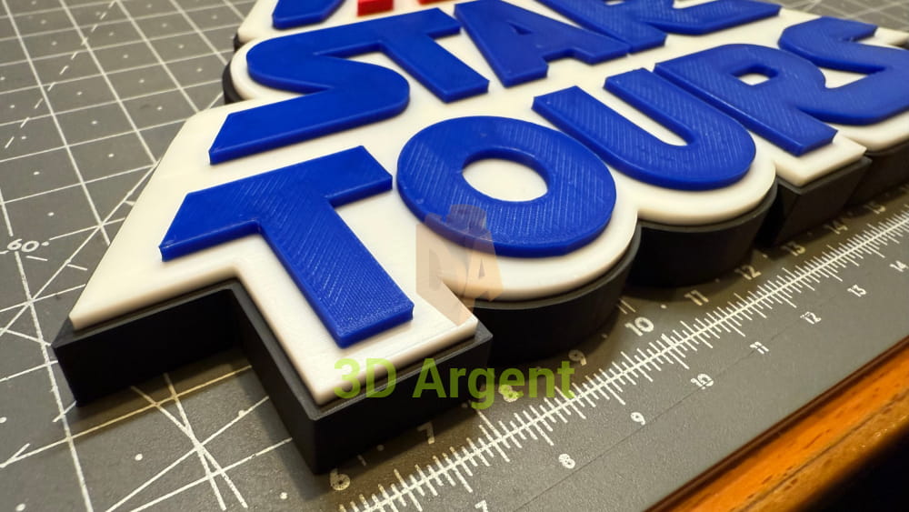 Star Tours Star Wars Logo - 3D Printed Sign Stand Collectables:Science Fiction Collectables:Other Science Fiction Items